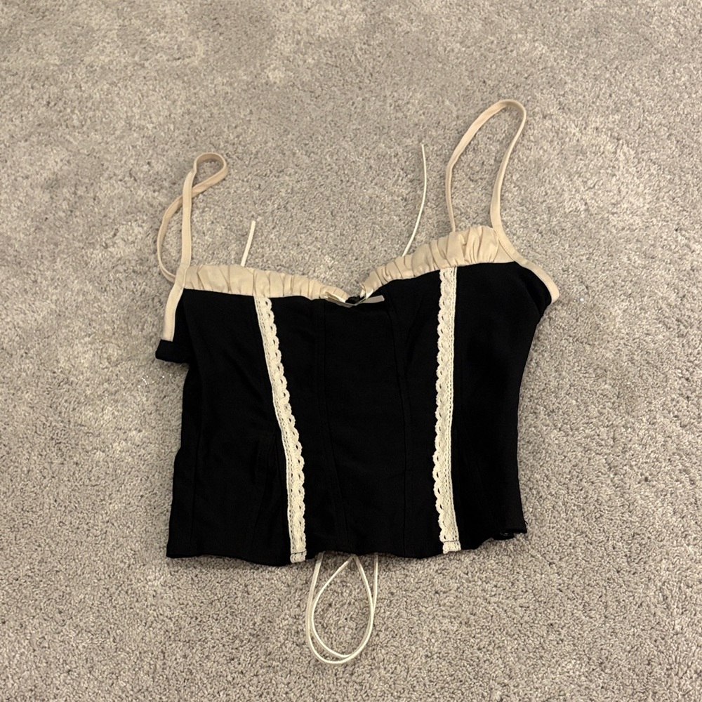 Chic Black and Cream Camisole Top